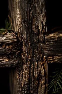 Rugged Wooden Cross Macro Texture