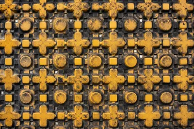 Rugged Mustard Cross Tread Texture Background