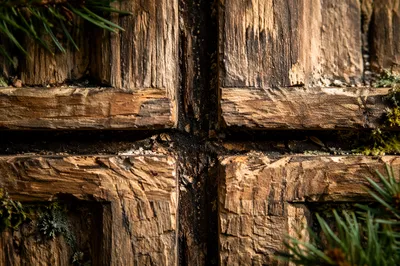 Rugged Wooden Cross Macro Texture