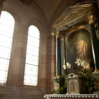 Sacred Heart Chapel Altar in Evergreen Light