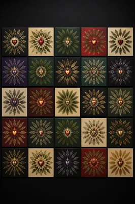 Sacred Heart Evergreen Mandala Tile Grid