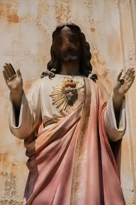 Classical Robed Statue with Raised Arms