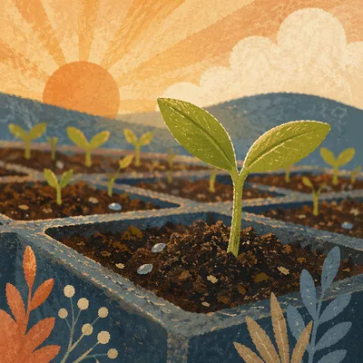 Hopeful Seedling Emerging from Rich Soil
