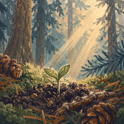 Evergreen Forest Sprout of Patient Renewal