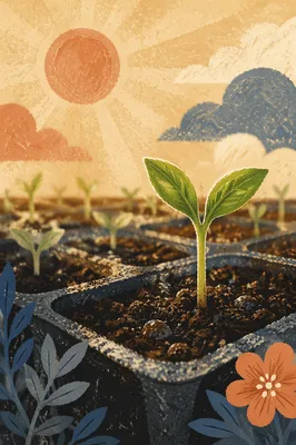 Hopeful Seedling Rising From Rich Soil