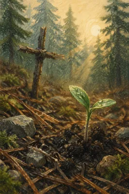 Evergreen Forest Sprout of Faith and Renewal