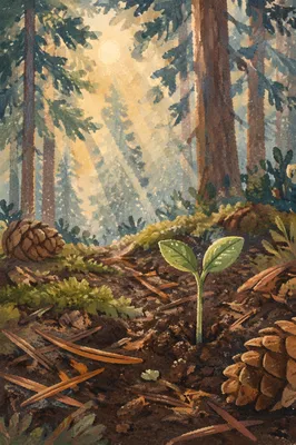 Evergreen Forest Sprout of New Life