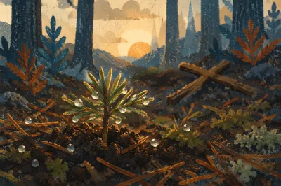 Evergreen Seedling of Hope at Dawn