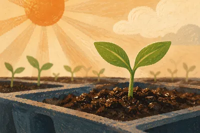 Hopeful Seedling Emerging from Rich Soil