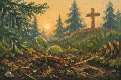 Seedling Sprouting in Evergreen Dawn