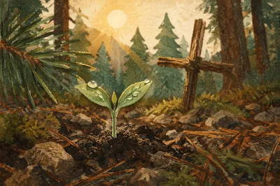 Evergreen Forest Sprout of Faith and Renewal