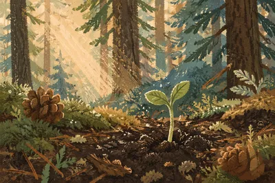 Evergreen Forest Sprout of New Life