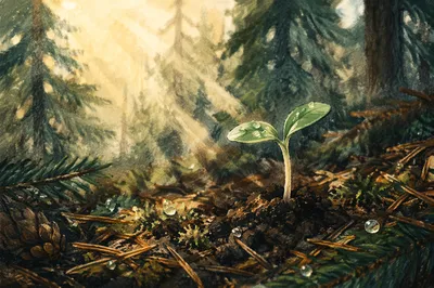 Evergreen Forest Seedling of New Life