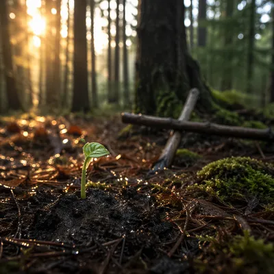 Evergreen Forest Sprout of New Life