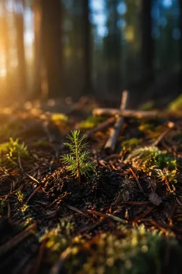 Evergreen Seedling Emerging in Dawn Hope