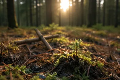Evergreen Forest Sprout of New Life