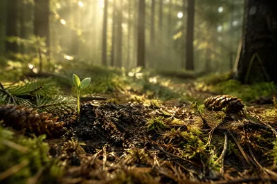 Evergreen Forest Sprout of New Life