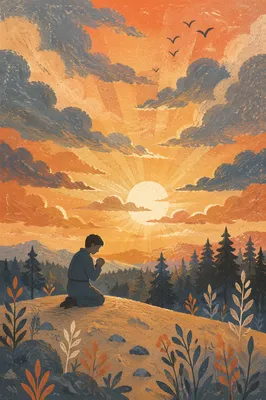 Silhouette Prayer at Evergreen Sunset Ridge