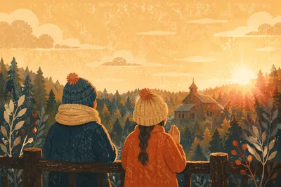 Prayer Silhouettes at Evergreen Sunset Overlook