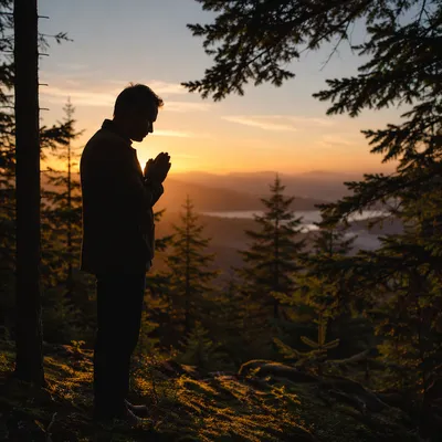 Silhouette Prayer at Evergreen Sunset Ridge
