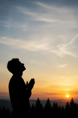 Sunset Prayer Silhouette by Evergreen Horizon