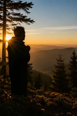 Praying Silhouette at Evergreen Sunset Ridge