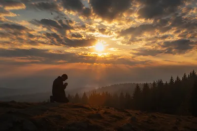 Silhouette Prayer at Evergreen Sunset Ridge