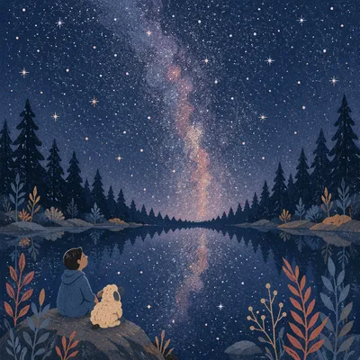 Milky Way Over Evergreen Wilderness Lake