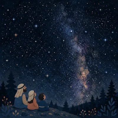 Milky Way Over Evergreen Forest