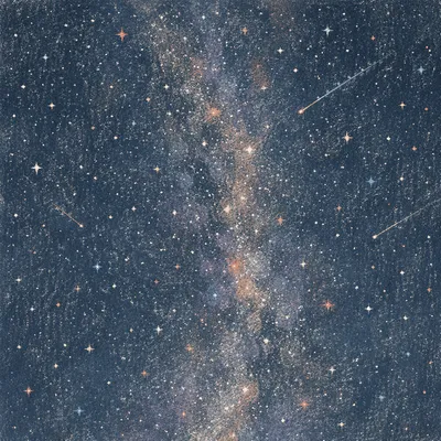 Starry Night Sky with Vertical Milky Way
