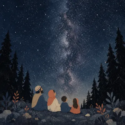 Milky Way Above Evergreen Forest Chapel