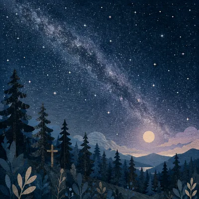 Milky Way Over Evergreen Cross