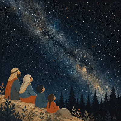 Milky Way Over Silent Evergreen Forest