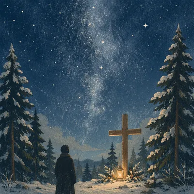 Wooden Cross Beneath the Milky Way