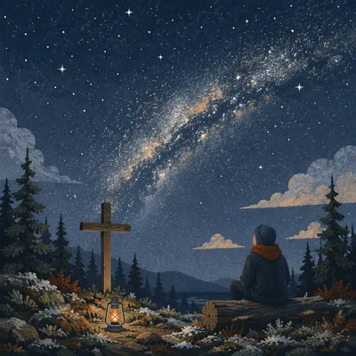 Milky Way Prayer in Evergreen Clearing