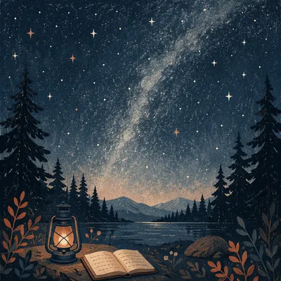 Milky Way Over Quiet Evergreen Clearing
