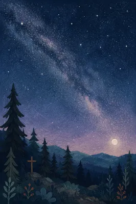 Milky Way Over Evergreen Cross
