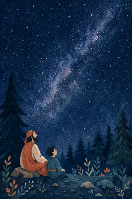 Milky Way Over Quiet Evergreen Forest