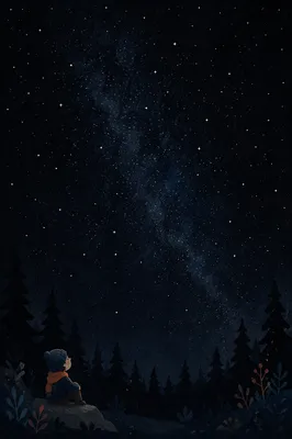 Milky Way Over Evergreen Forest