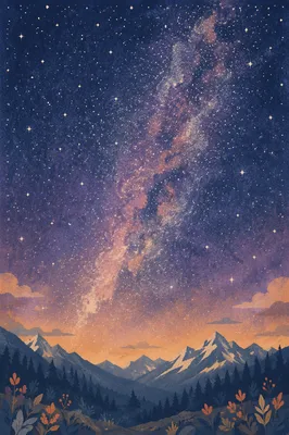 Milky Way Over Evergreen Mountain Valley