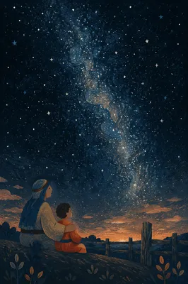 Evergreen Milky Way Over Rural Horizon