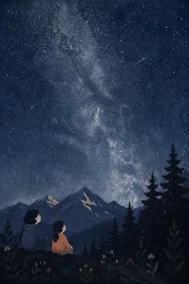Milky Way Over Evergreen Mountain Ridge