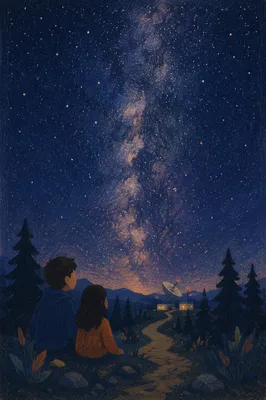 Milky Way Over Quiet Evergreen Ridge