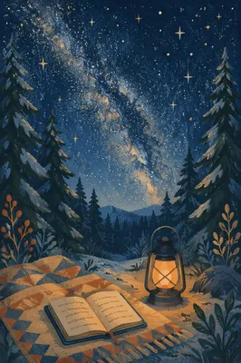 Milky Way Over Quiet Evergreen Clearing