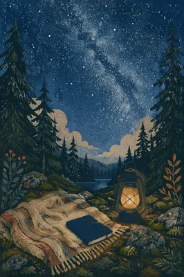 Milky Way Over Quiet Evergreen Prayer Clearing