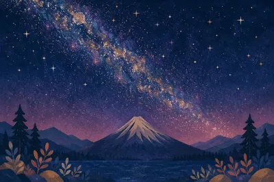 Milky Way Over Evergreen Mountain Lake