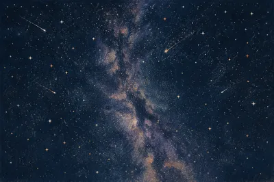 Milky Way Starfield with Subtle Meteors