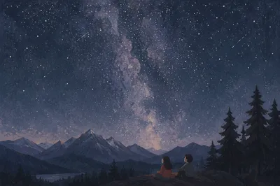 Milky Way Over Evergreen Mountain Ridge