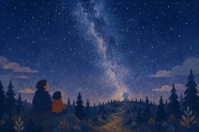 Milky Way Over Quiet Evergreen Ridge
