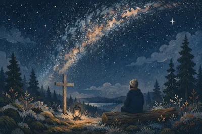 Milky Way Prayer in Evergreen Forest